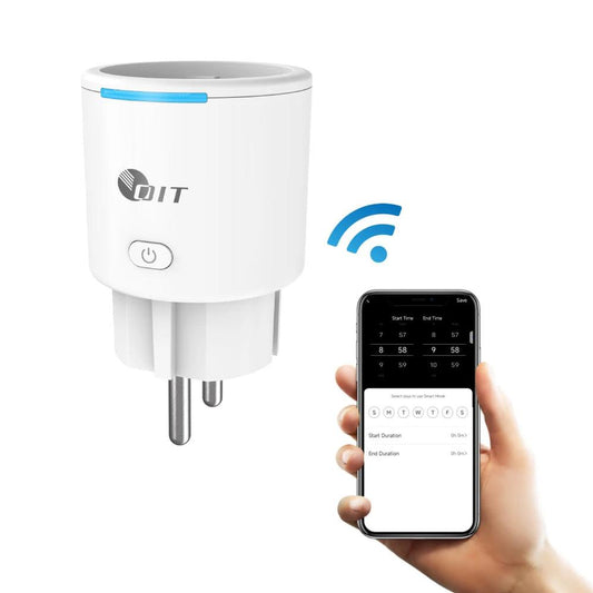 KTM-685331 Tuya WiFi Smart Plug with Power Metering - Alexa Compatible Portable Remote Control Socket, 12.5A Electric Timer Outlet