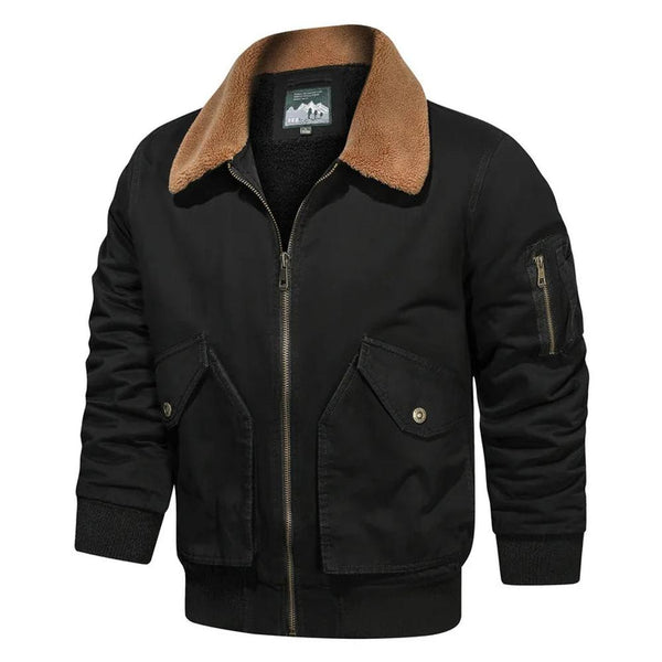 KTM-697683 Men's Winter Lapel Jacket Velvet Thickened Sports Pilot Jacket Added Cashmere Thickened Velvet Men's Coats