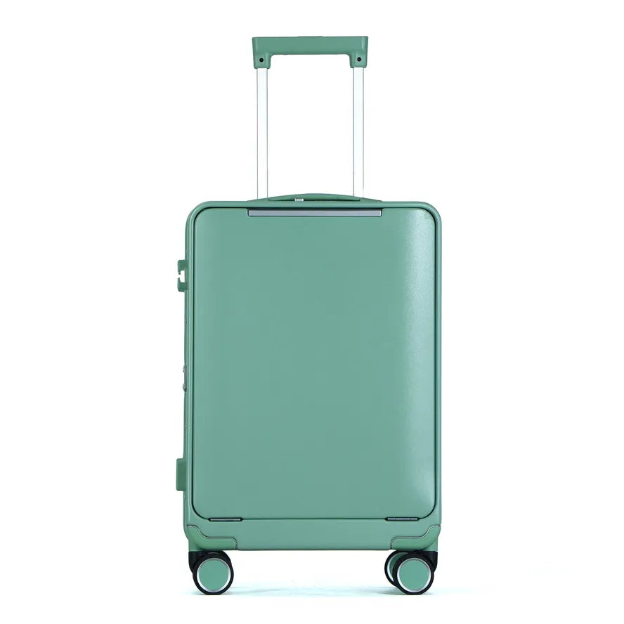KTM-735123 Aluminium Hard Case Trolley Suitcase with 4 Spinner Wheels and Front Opening for Travel