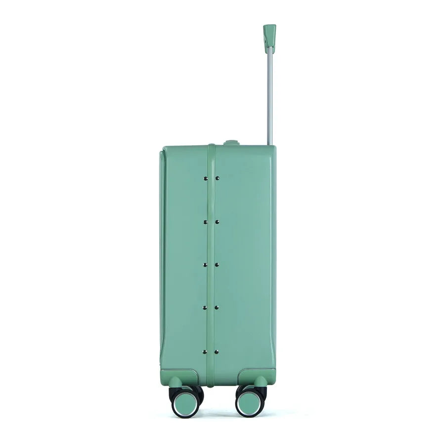 KTM-735123 Aluminium Hard Case Trolley Suitcase with 4 Spinner Wheels and Front Opening for Travel