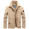 KTM-744275 Winter Cotton Clothing Men's Velvet Thickening Flip Collar Warm Jacket Loose Plus Size Cotton Jacket Men's Coats