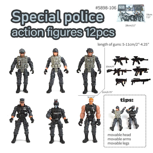 KTM-750227 Moveable Military Action Figure Set with Accessories