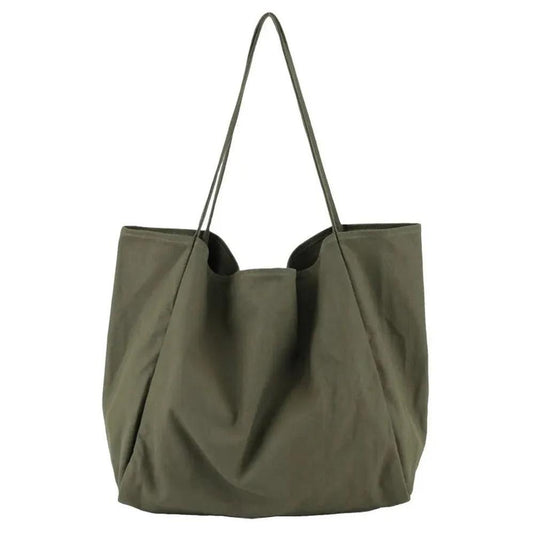 KTM-777107 Korean Style Large Canvas Shopping Bag - Simple Retro Shoulder Sling Bag