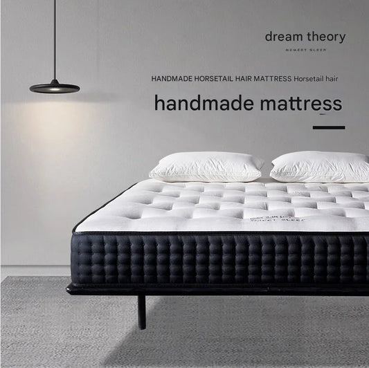 KTM-782035 Luxury Black Ponytail Mattress Set – Hard Foam & Pocket Spring Mattress for Single Bed Sleeping