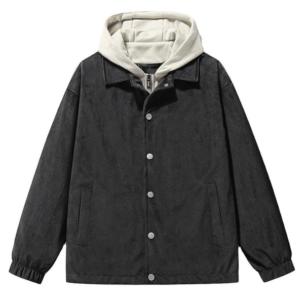 KTM-787859 Fashion Man Coat Casual Oversized Sports Design Long Canvas Jacket Zipper Closure Suede Jacket Man