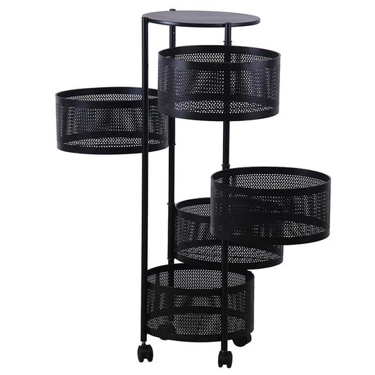 KTM-790355 Three-Tier Rolling Kitchen Cart with Mobile Storage and Wheels