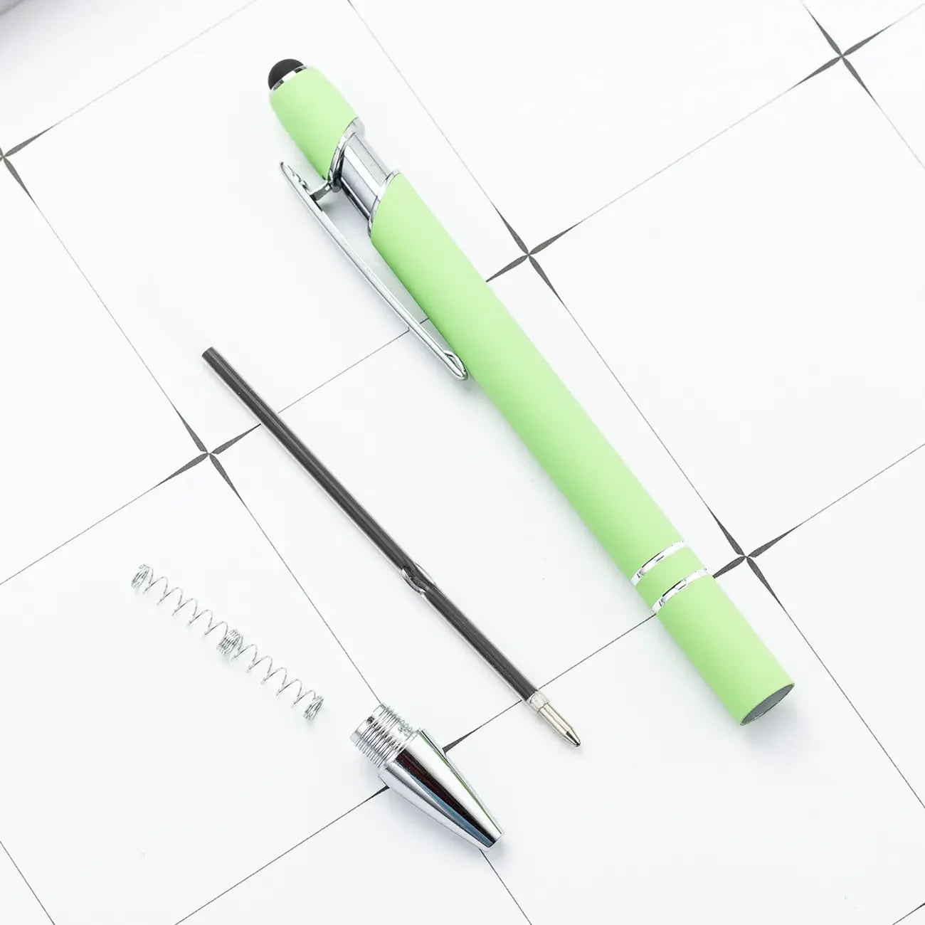 KTM-805907 Aluminium Ballpoint Stylus Pen with Soft Rubber Tip for Touch Screens - Custom Logo Available