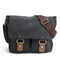 KTM-806611 Unisex Retro Canvas Crossbody Camera Bag with Cowhide Leather Trim
