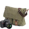 KTM-806611 Unisex Retro Canvas Crossbody Camera Bag with Cowhide Leather Trim