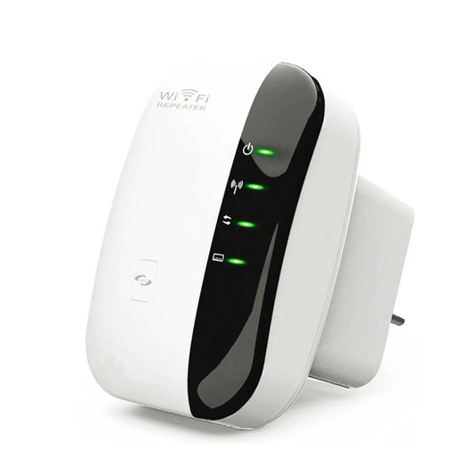 KTM-818259 Wireless Wi-Fi Extender and Signal Booster for Enhanced Coverage Up to 300m, Compatible with UK, EU, AU, US Sockets