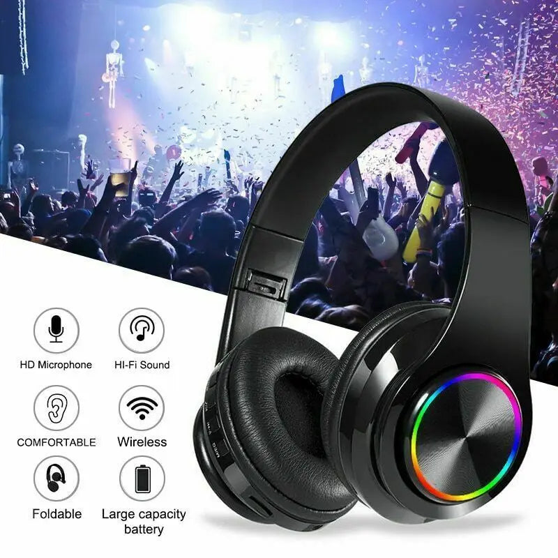 KTM-818515 Wireless Gaming Headset with Foldable Design, Hi-Fi Sound, and Built-In Microphone for Gamers