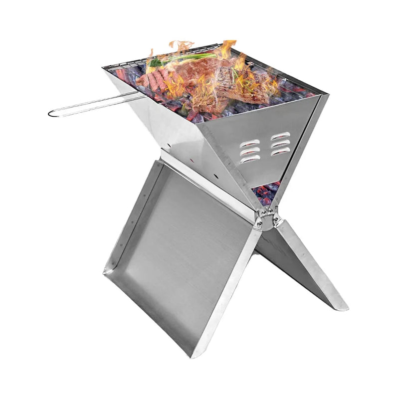 KTM-832851 Stainless Steel Portable Indoor Barbecue Grill for 2-3 Persons with Tube Burners