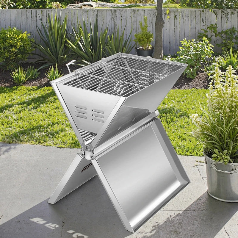 KTM-832851 Stainless Steel Portable Indoor Barbecue Grill for 2-3 Persons with Tube Burners