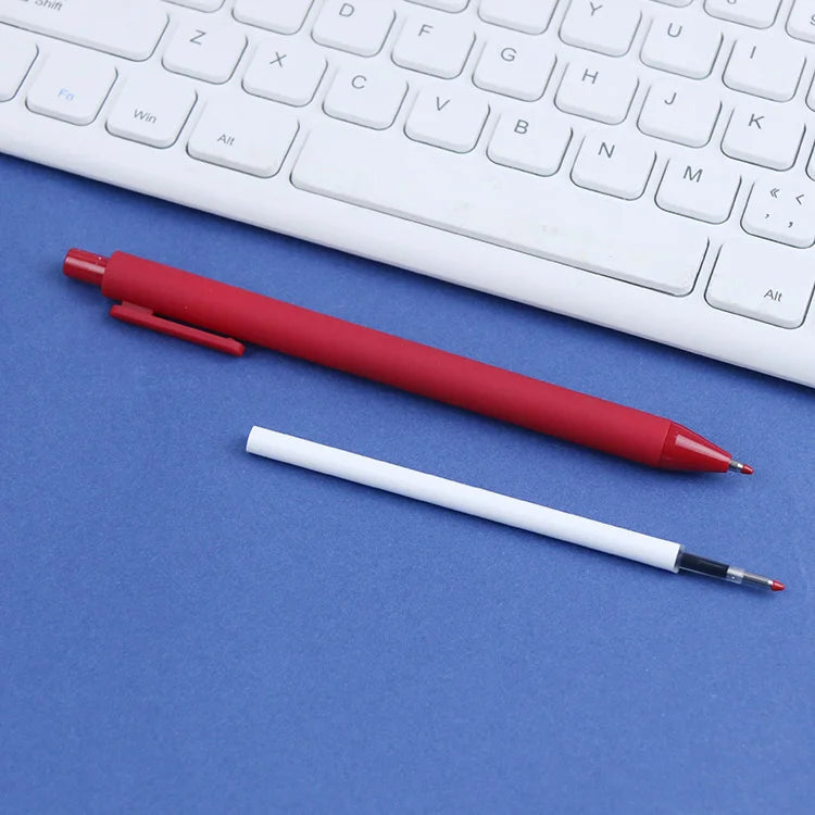 KTM-864979 Custom Logo Printed Retractable Ballpoint Pen with Soft Rubber Grip in Multiple Colours