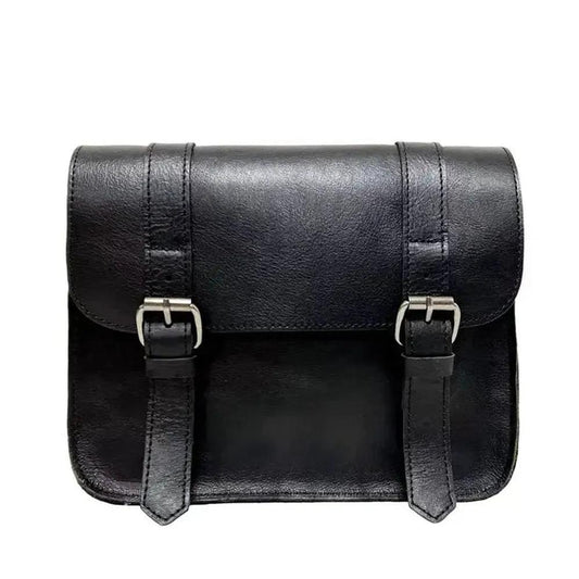 KTM-870483 Vintage Leather Motorcycle Side Bag for Outdoor Riding, Durable and Stylish Design, Available in Red Brown and Black