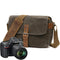 KTM-874387 Waterproof Canvas DSLR Shoulder Bag with Cowhide Leather Accents