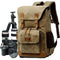 KTM-901779 Stylish Oil Wax Canvas Leather Camera Backpack for Special Purposes