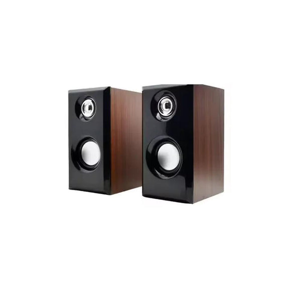 KTM-903955 Wooden 2.0 Hi-Fi Computer Speakers with USB Communication and DC Power Source