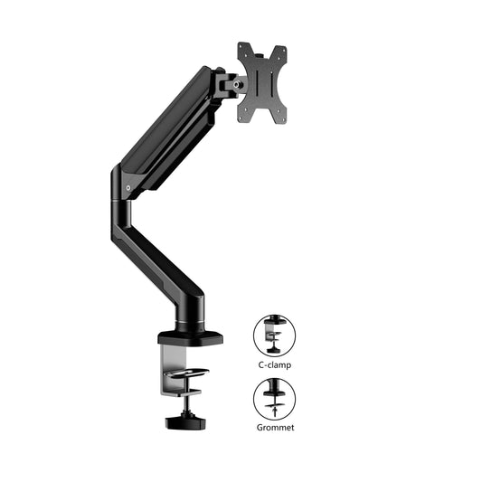 KTM-904531 Single Desktop Monitor Arm for 10 to 32 Inch Screens with Tilt and Swivel Functions, Wall Mounted, Max VESA 100x100mm