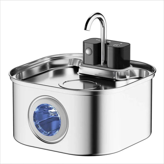 KTM-905619 Portable 4200mAh Stainless Steel Wireless Pet Water Fountain 3.2L Automatic Dispenser for Dogs and Cats