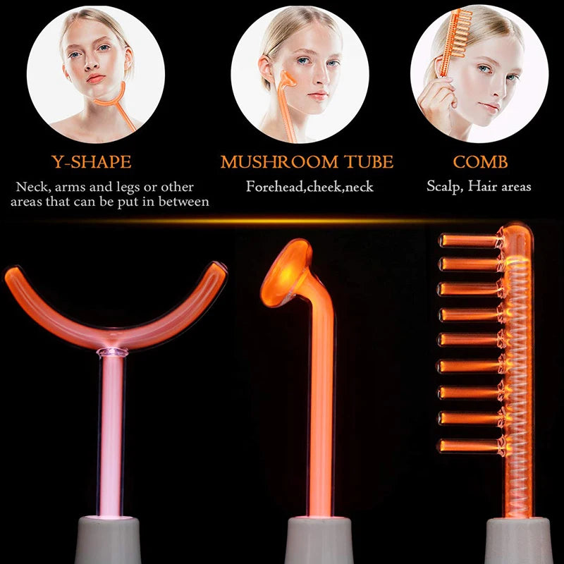 KTM-908371 Handheld High Frequency Electric Facial Wand for Skin Treatment and Beauty Care