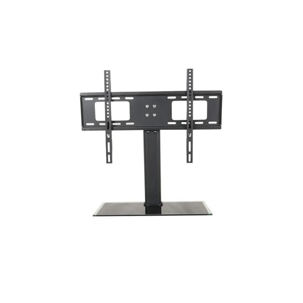 KTM-916691 Tempered Glass Base TV Stand for Flat Screen LCD Monitors - Adjustable Mount Desk Bracket
