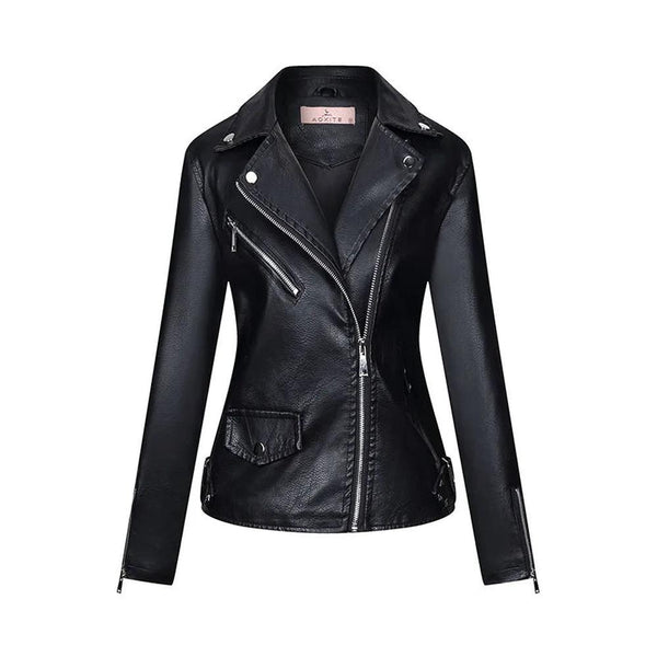 KTM-919123 Women's Fall/Winter European American Temperament Jacket PU Leather With Zipper Women's Clothing Jacket Custom