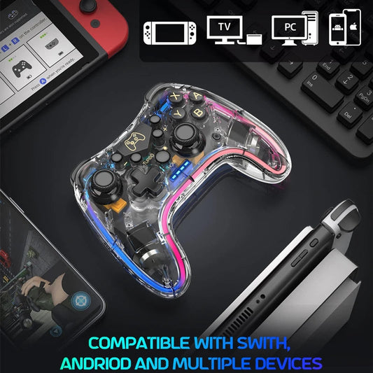 KTM-919315 RGB Wireless Pro Controller for Nintendo Switch, Switch Lite, OLED, Android, iOS, Windows PC