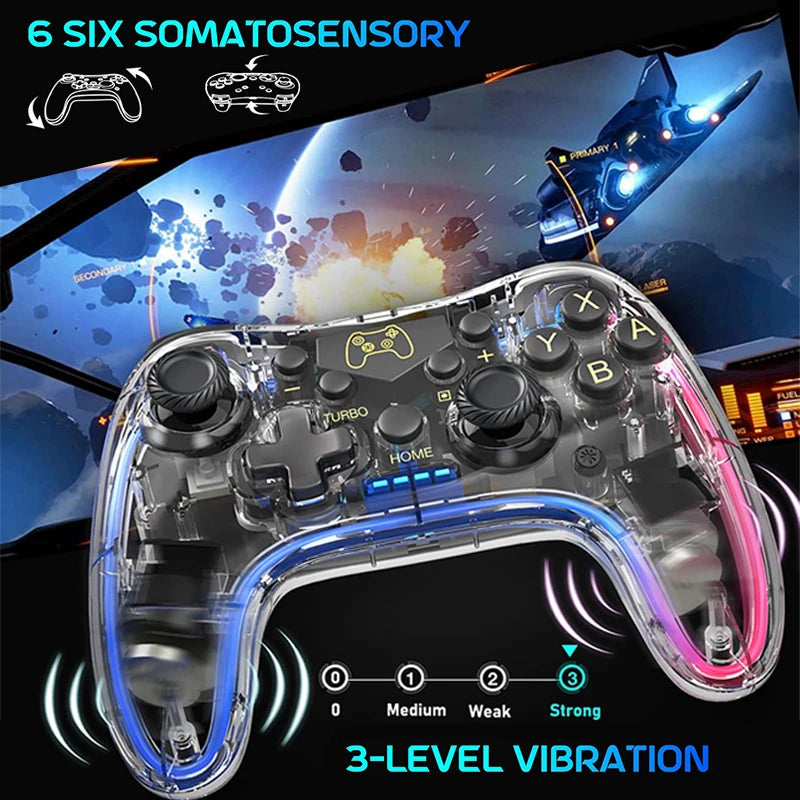 KTM-919315 RGB Wireless Pro Controller for Nintendo Switch, Switch Lite, OLED, Android, iOS, Windows PC