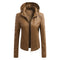 KTM-930707 Hooded Jackets Custom Detachable PU Coats Leather Jackets Clothing Brand Jacket