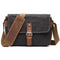 KTM-931091 Genuine Leather and Waxed Canvas Crossbody Bag for Travel and Photography