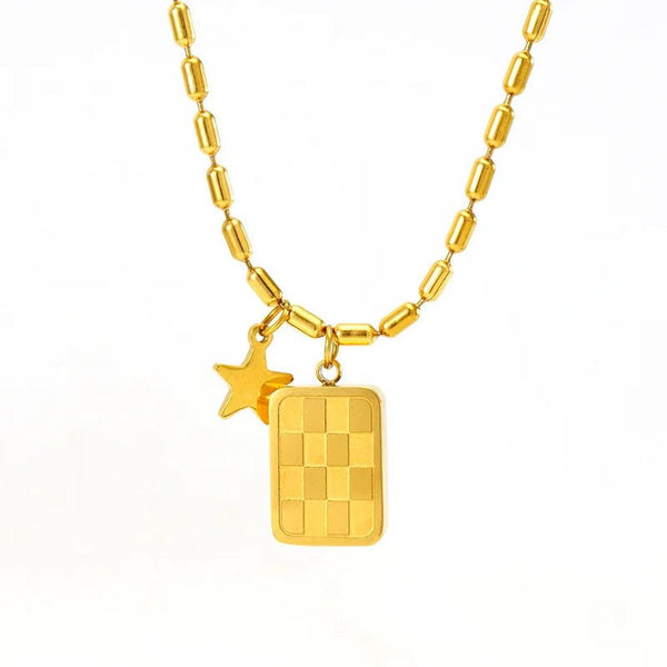 KTM-931667 Necklaces for Women Stainless Steel Heart Letter Moon Star Pendant Necklace Gold Shiny Fashion Jewelry Necklaces