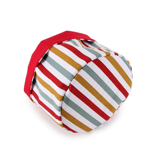 KTM-949779 Natural Cotton Fabric Foldable Bread Basket for Food Safe Storage
