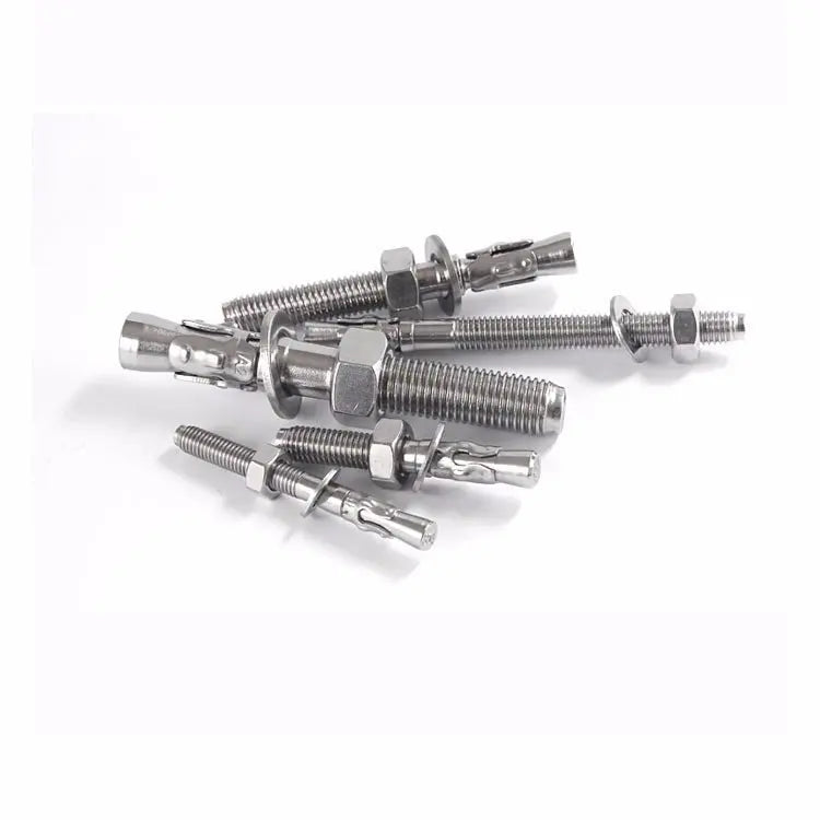KTM-953107 316 Stainless Steel Wedge Anchor Bolts for Concrete - M6, M8, M10 with Hex Washer Nut, Galvanized Finish