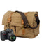 KTM-954259 Waxed Canvas DSLR Camera Sling Bag - Vintage Unisex Messenger Backpack
