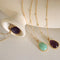 KTM-962771 Natural Rough Stone Light Luxury Niche Clavicle Chain Polished and Polished Drop-shaped Pendant Stainless Steel Necklace