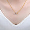 KTM-968403 Dainty 18k Gold Round Necklace Simple Double Circle Pendant Pure Gold Clasp Necklace Female