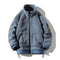 KTM-976787 Men's Casual Lamb Wool Cotton Coat Winter Blouson With Single Breasted Closure Loose and Warm Canvas Clothing