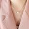 KTM-980371 Fashion Jewelry Gold Plated Freshwater Pearl Necklace Stainless Steel Chain Link Natural Pearl Pendant Necklace