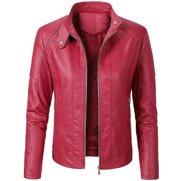KTM-983123 Hot Selling Sporty Women's PU Leather Jacket with Long Sleeves Customizable Motorcycle Suit for Outfit Clothing