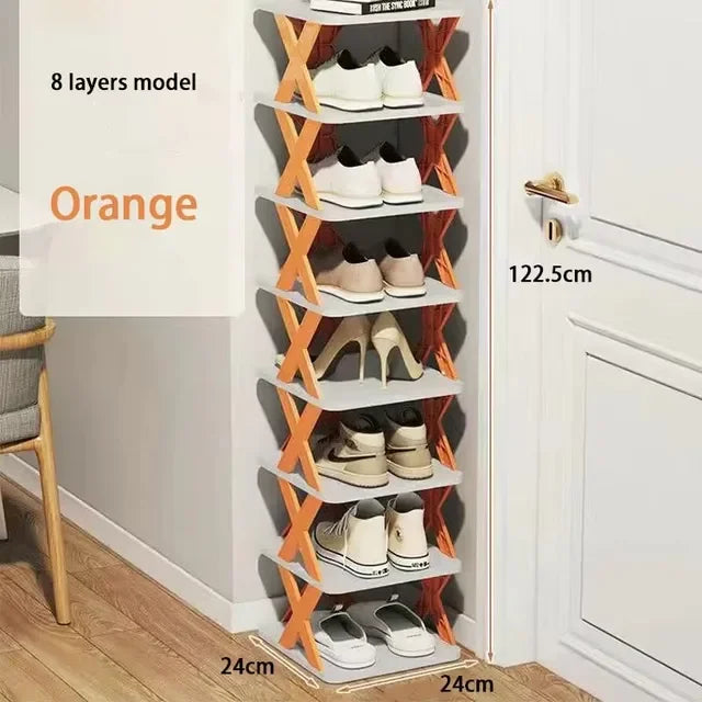 KTM-985235 8-Layer Space-Saving Plastic Slipper Rack – Multi-Functional Home Shoe Storage Cabinet