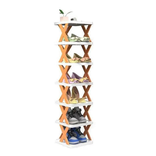 KTM-985235 8-Layer Space-Saving Plastic Slipper Rack – Multi-Functional Home Shoe Storage Cabinet