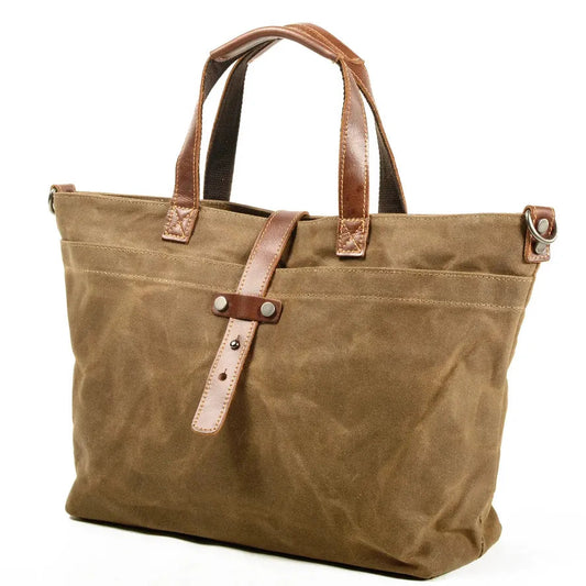KTM-994451 Ladies Waxed Canvas Tote Shoulder Bag