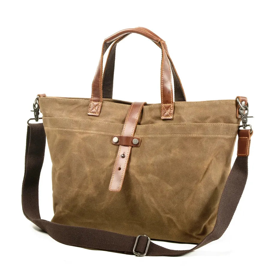 KTM-994451 Ladies Waxed Canvas Tote Shoulder Bag