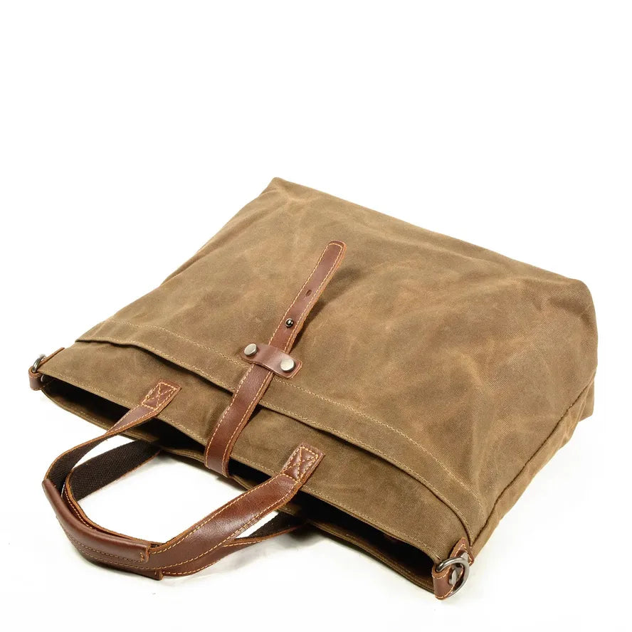 KTM-994451 Ladies Waxed Canvas Tote Shoulder Bag