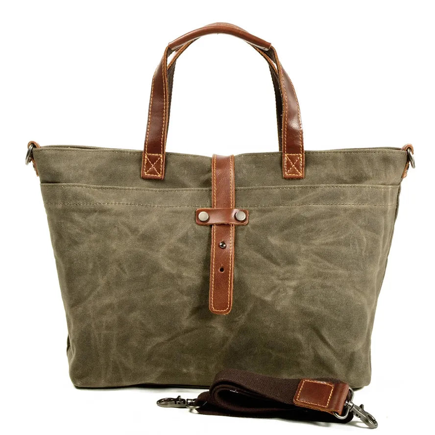 KTM-994451 Ladies Waxed Canvas Tote Shoulder Bag