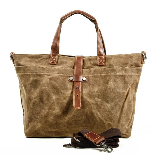 KTM-994451 Ladies Waxed Canvas Tote Shoulder Bag