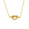 KTM-995731 Wholesale Women Jewelry 18k Gold Plated Stainless Steel Tie Heart Pendant Love Knot Necklace